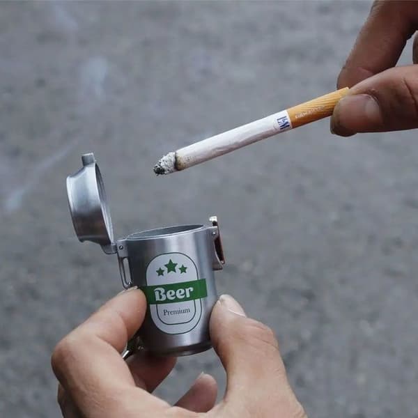 MAGS, PORTABLE ASHTRAY IN BEER SHAPE, GIFT IDEAS, GADGET