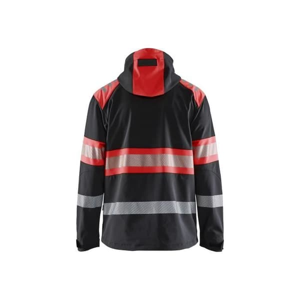 Blaklader softshell arbetsjacka - Svart/fluoriserande röd - Unisex - Klass 1