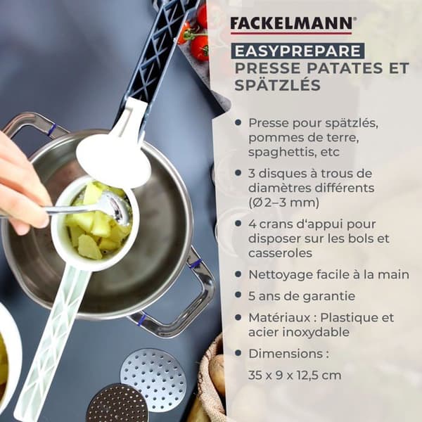 "Press puré och spaetzle manuell Fackelmann Easy Prepare"