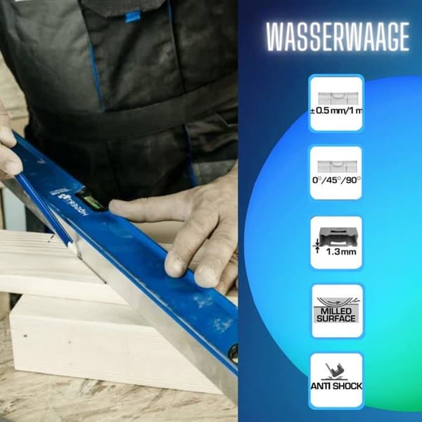 Vattenpass - HÖGERT TECHNIK - HT4M008 - Aluminium - 80 cm - 3 flaskor