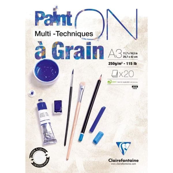 Multiteknisk papperblock - Paint On - A3 - 20 ark - 250g - Vit