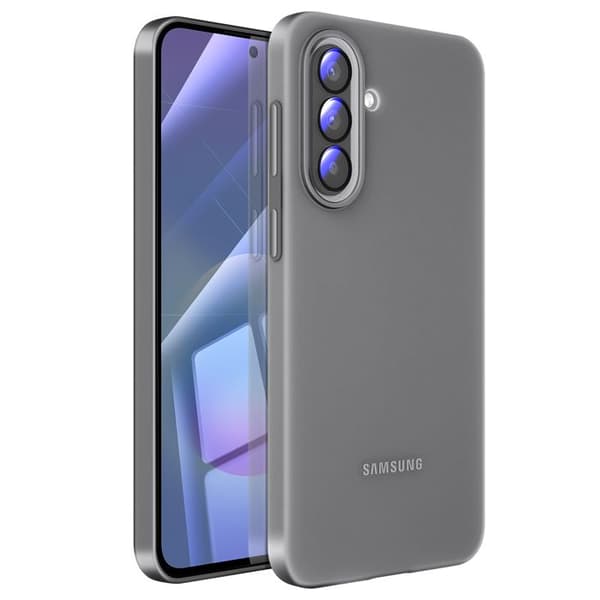 Coque - SAMSUNG - Galaxy A57 - Slät silikon - Höjda kanter - Grå