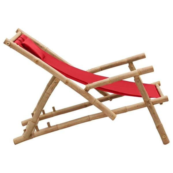 vidaXL terrassstol bambu och canvas röd 318597