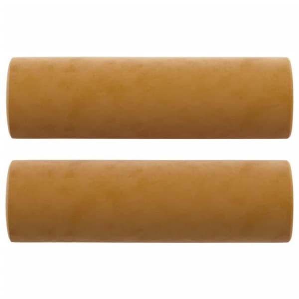 vidaXL Prydnadskuddar 2 st Brun Ø15x50 cm Sammet 349516