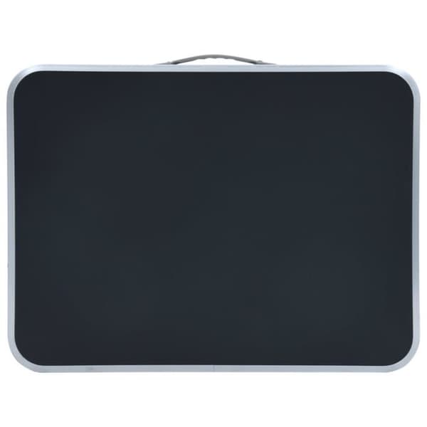 vidaXL Hopfällbart Campingbord Grå Aluminium 60x45 cm