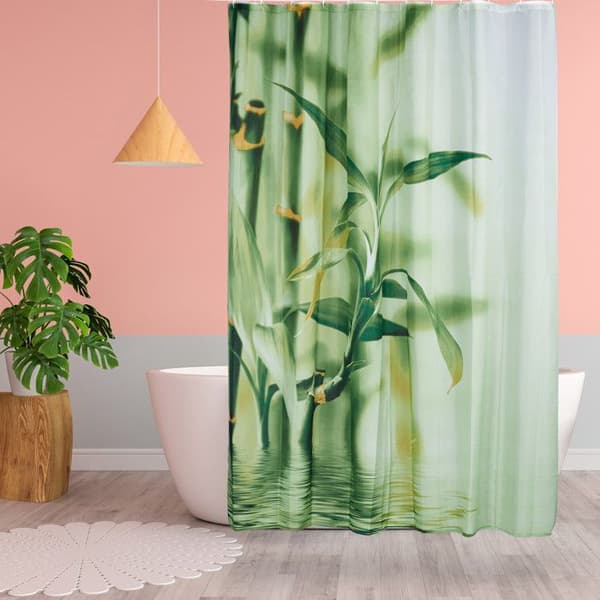 Duschdraperi - RELAXDAYS - Bambu-mönster - Polyester - 180 x 200 cm - Vattentålig