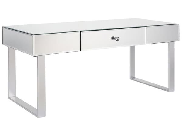 Silverfärgad soffbord med låda NESLE