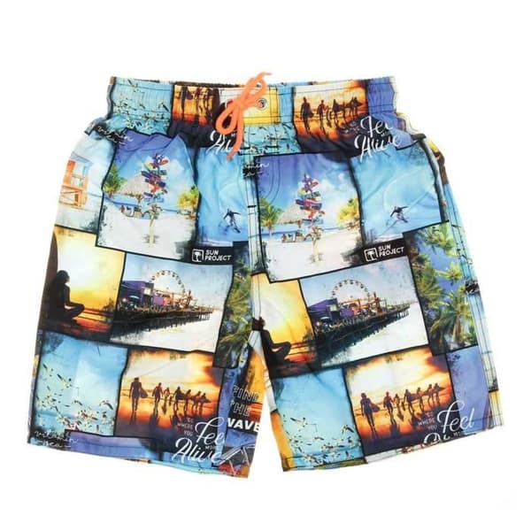 Blå/Orange Badshorts Kille Sun project3069