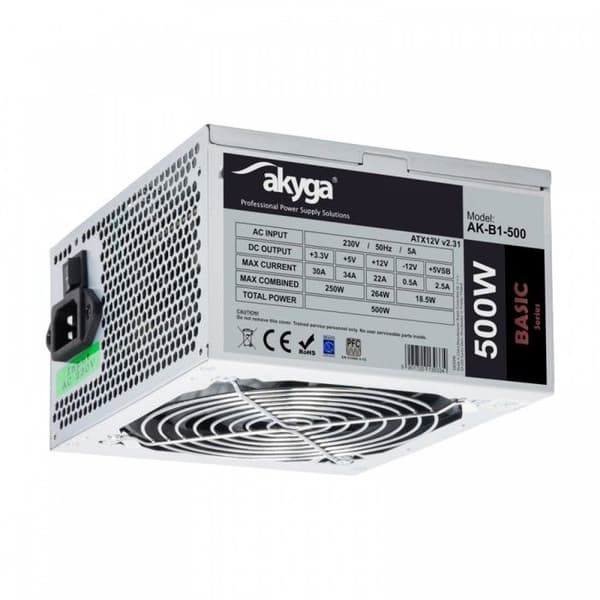 Strömförsörjning - Akyga - Basic Series AK-B1-500 - 500 Watt - PFC - grå