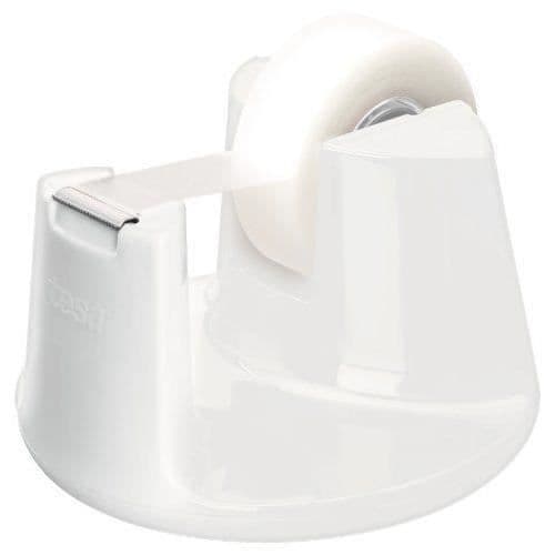 Tesa Easy Cut Compact — Vit lackerad dispenser + osynlig rulle 33 m x 19 mm