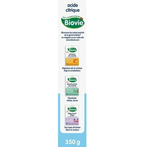 BIOVIE Citronsyra - Multifunktion - 350 g