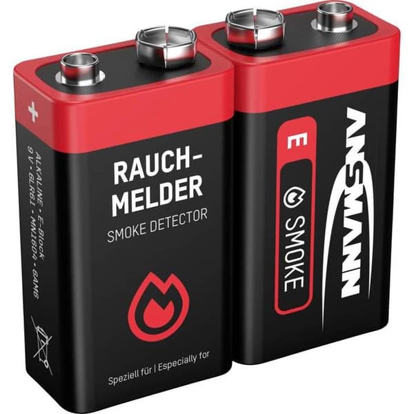 Ansmann Batteri 6LR61 (9V) alkaliska 9 V 2 st