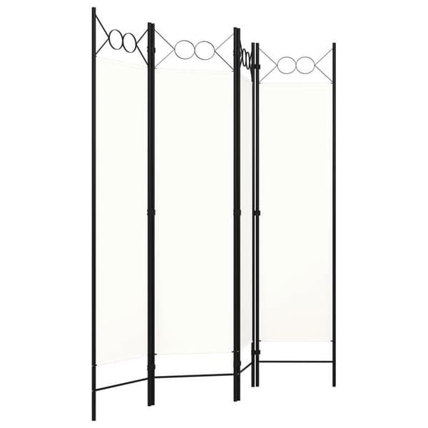 vidaXL 4-Panel Room Divider Krämvit 160x180 cm