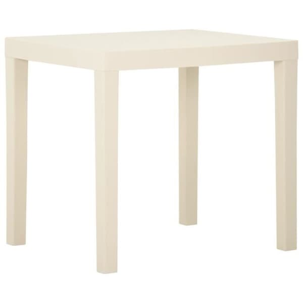 vidaXL Trädgårdsbord Vit, 79x65x72 cm Plast
