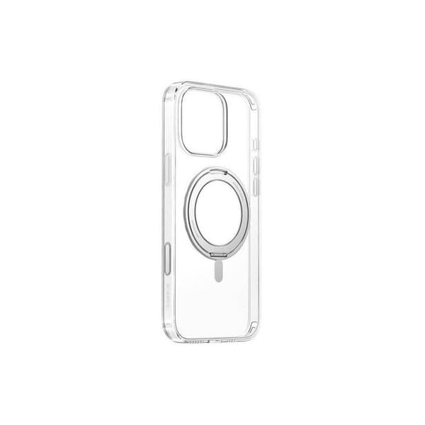 Magnetisk skal med stativ - BASEUS - iPhone 16 Pro - Transparent - SkyRing 360° - TPU/PC