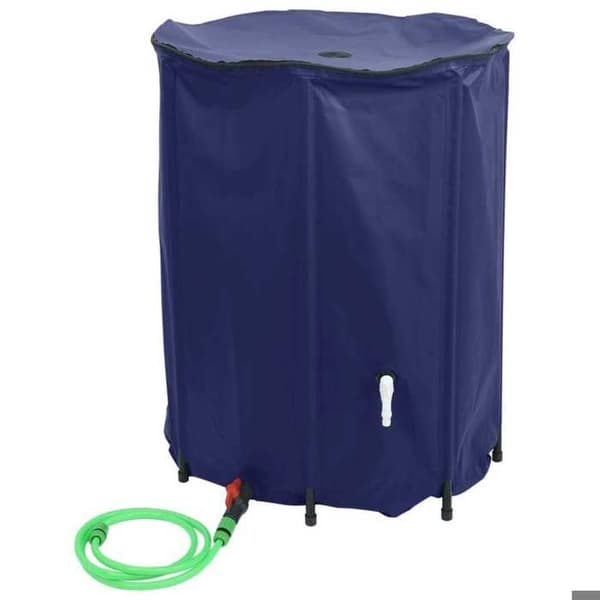 Fällbar vattentank - vidaXL - 2100 L - PVC - Kran - Blå