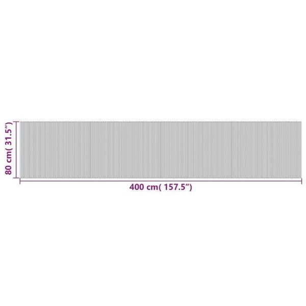 vidaXL Grå rektangulär matta 80x400 cm bambu, vardagsrumsmatta, rektangulär matta, modern matta, sovrumsmatta till 376790