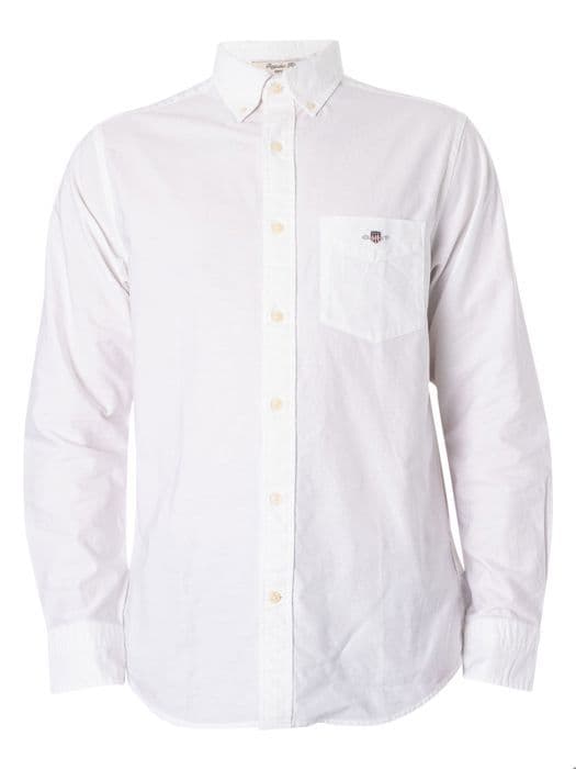 GANT REG Oxford Skjorta, Vit, M Man