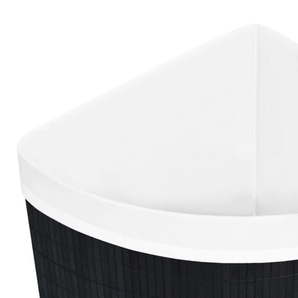 vidaXL Hörntvättkorg Bambu Svart 60 L