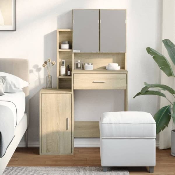 Coiffeuse med eksonoma skåp 80x35x132 cm