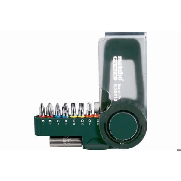 Coffret med bitar - Metabo - 630419000 - 9 delar - Kromvanadiumsstål - Typ PH
