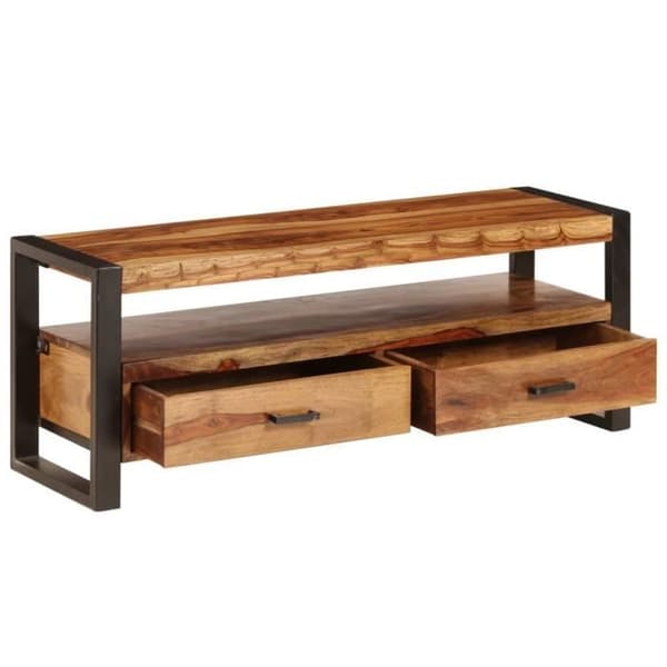 vidaXL TV-möbel 120x35x45 cm Solid Seshamträ