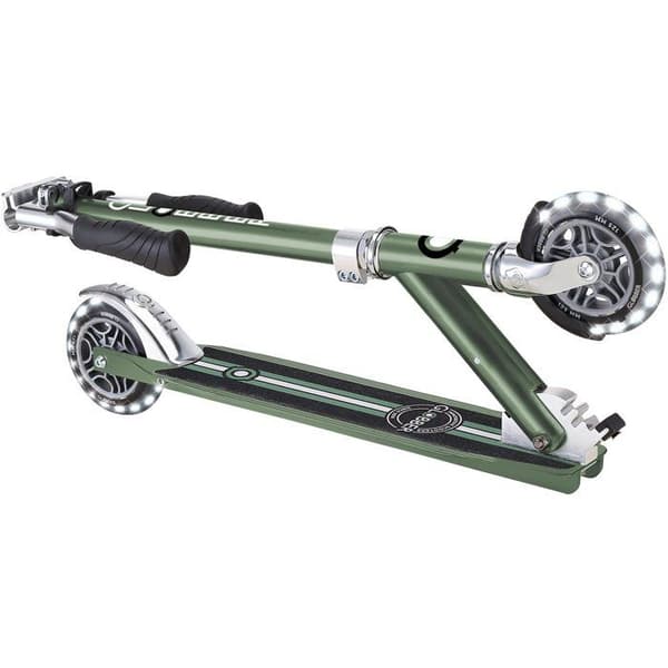 Tvåhjulig sparkcykel - GLOBBER - FLOW ELEMENT LIGHTS - Krom / Oliv