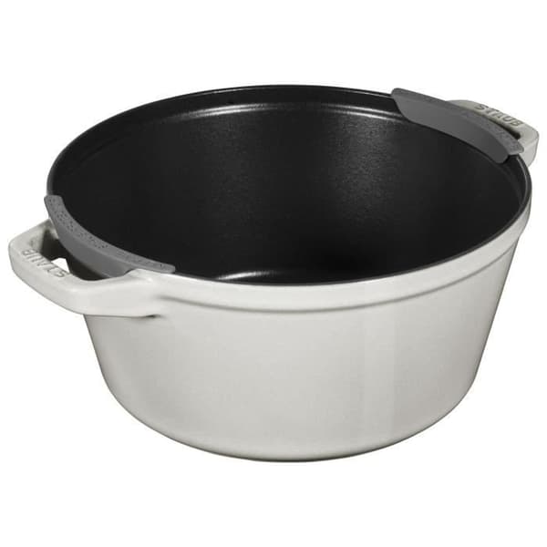 STAPELBAR KASTRULLSET I 2 DELAR, VIT TRUFFELGJUTJÄRN - STAUB