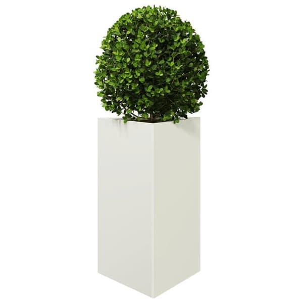 vidaXL Triangulär vit kruka 50x43x75 cm stål 851173