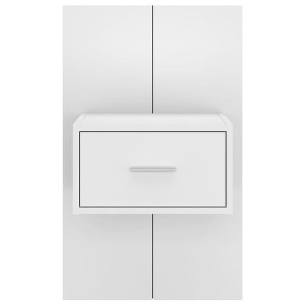 vidaXL Väggmonterat Sängbord Vit 810971