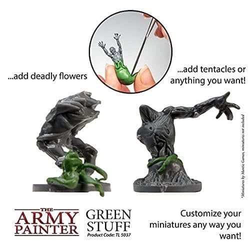 Epoxyfyllnad - Army Painter - Grönt stuff - 2 bitar - 20 cm - Formbar lim för figurer