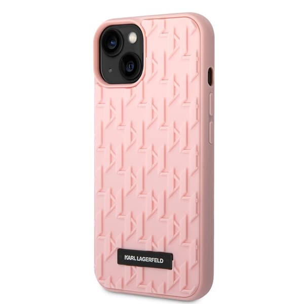 Karl Lagerfeld iPhone 14 Plus-fodral Monogram — Rosa / Vit