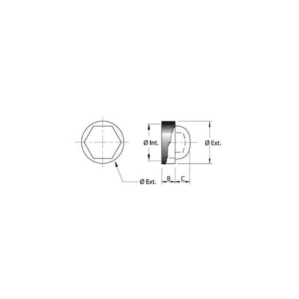 Cache mutter - M14 - Ø28/22 mm - Polyeten (PELD) - Vit - Förpackning 200