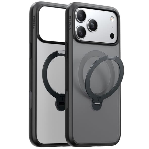 Coque Torras Ostand Spin MagSafe-serien för iPhone 17 Pro Max - Svart