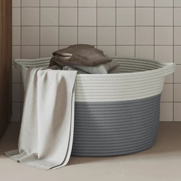 Förvaringskorg - vidaXL - 51x33 cm - Grå - Modern design - Fällbar