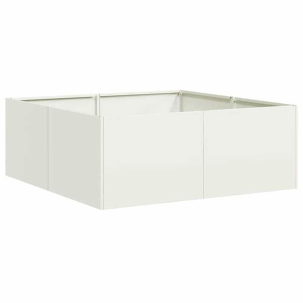 vidaXL Blomlåda vit 80x80x30 cm stål 860802