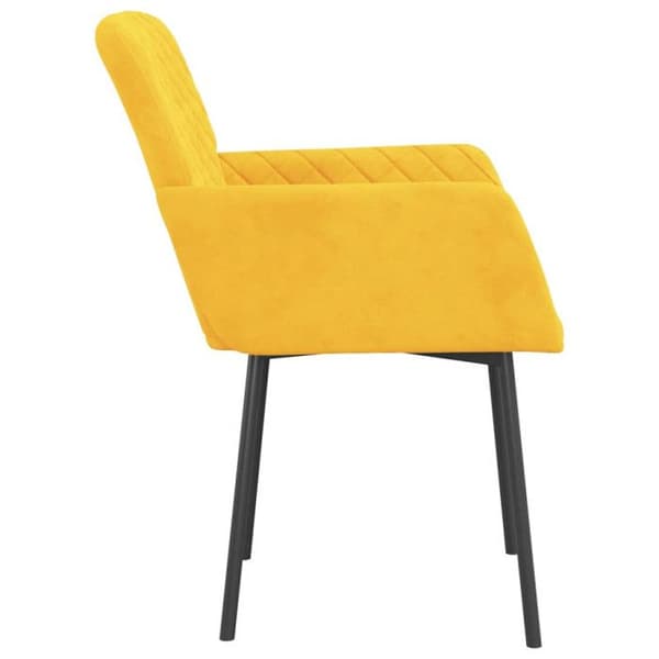 vidaXL Matsalsstolar 2 st Gul Sammet 344786