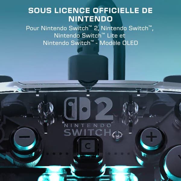 Spelkontroll - Nintendo Switch 2 - Afterglow - RGB - Trådad - Transparent - Turtle Beach