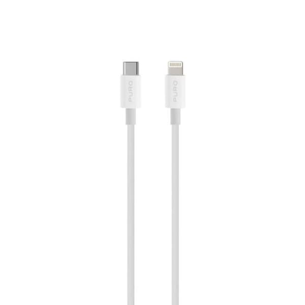 Anslutningskabel - Puro - Plain - USB-C till Lightning - 2m - MFi certifierad - Vit