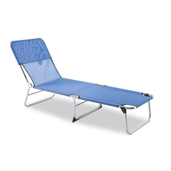 Trädgårdssolstol - Solenny - 3 Ben - Blå - Fällbar - Justerbart stöd