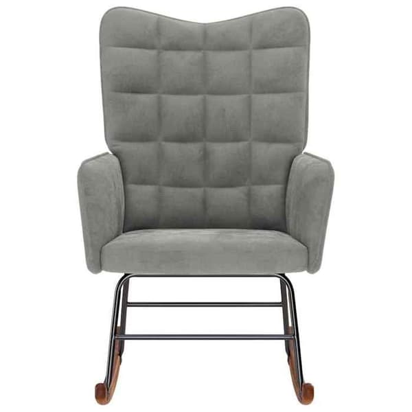vidaXL Lättgrå Velour Gungstol 4016832
