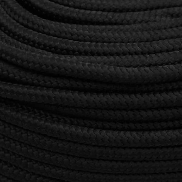 152812 vidaXL Arbetsrep Svart 6 mm 25 m Polyester