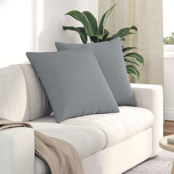 Coussin Vidaxl Soffkuddar 2 st Ljusgrå 80 x 80 cm tyg