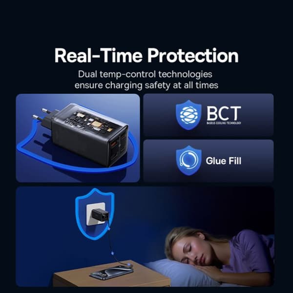 Väggladdare - Baseus - GaN6 Pro - 2x USB - 2x Typ-C - 100W