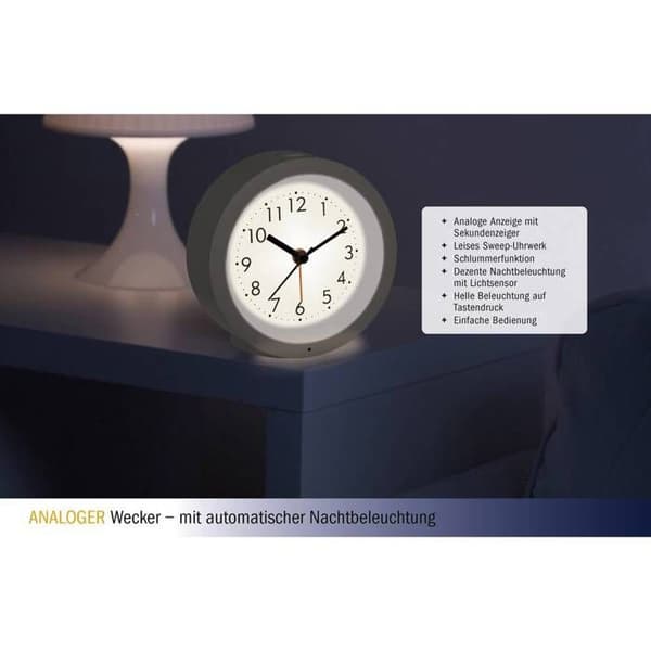 Väckarklocka - TFA - 60.1029.02 - Vit - Unisex - Inomhus