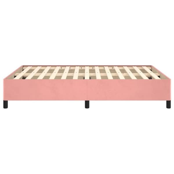 vidaXL Sängram utan madrass rosa 140x190 cm sammet 347323