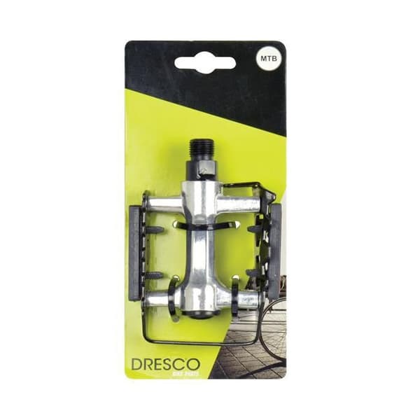 MTB plattformspedaler - Dresco - 11 cm - krom/svart metall - reflexer