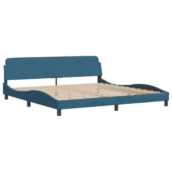 vidaXL Dover sängram blå 200x200 cm sammet 373256
