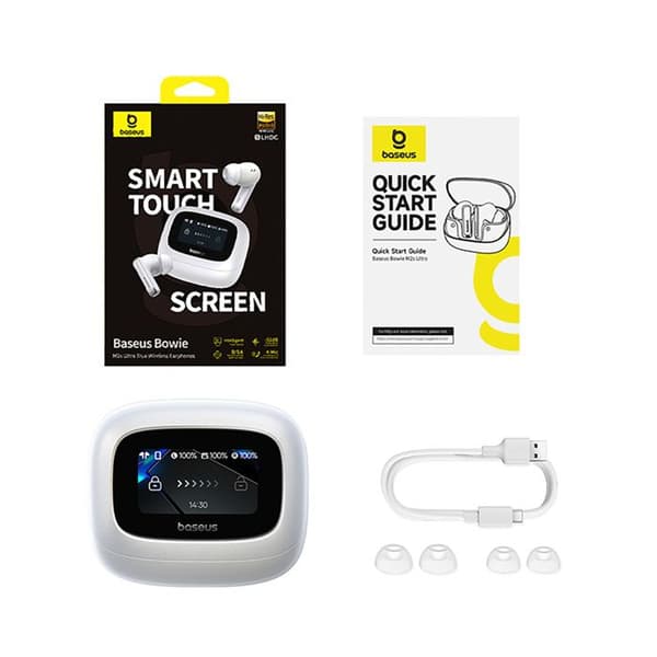 Bluetooth-hörlurar - BASEUS - Bowie M2s Ultra - ANC 52 dB - Bluetooth 5.4 - Vit