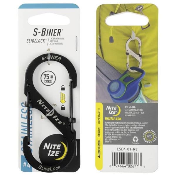 Niteize Slidelock S-Biner #4 - svart